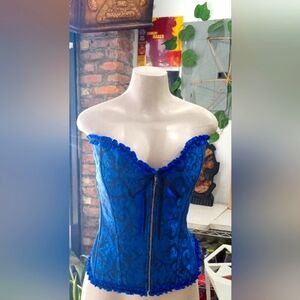 Blue Corset Top with Blue & Black Accents 💙🖤
